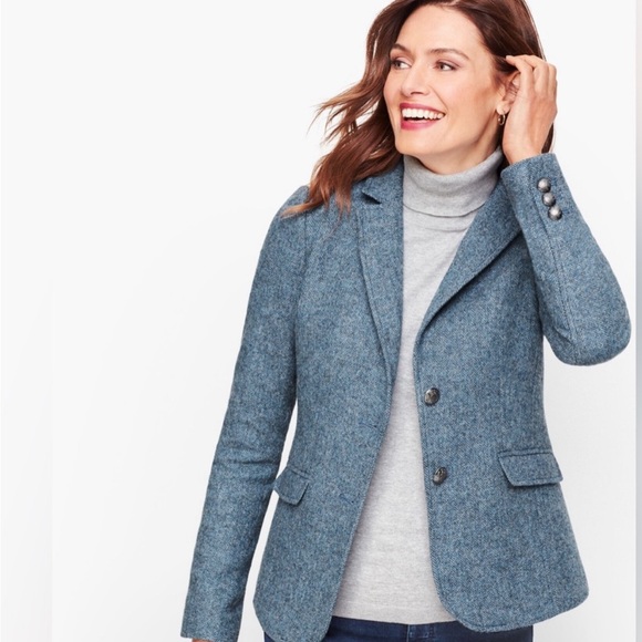Talbots Jackets & Blazers - NWT Talbots Shetland wool blazer heathered color blue